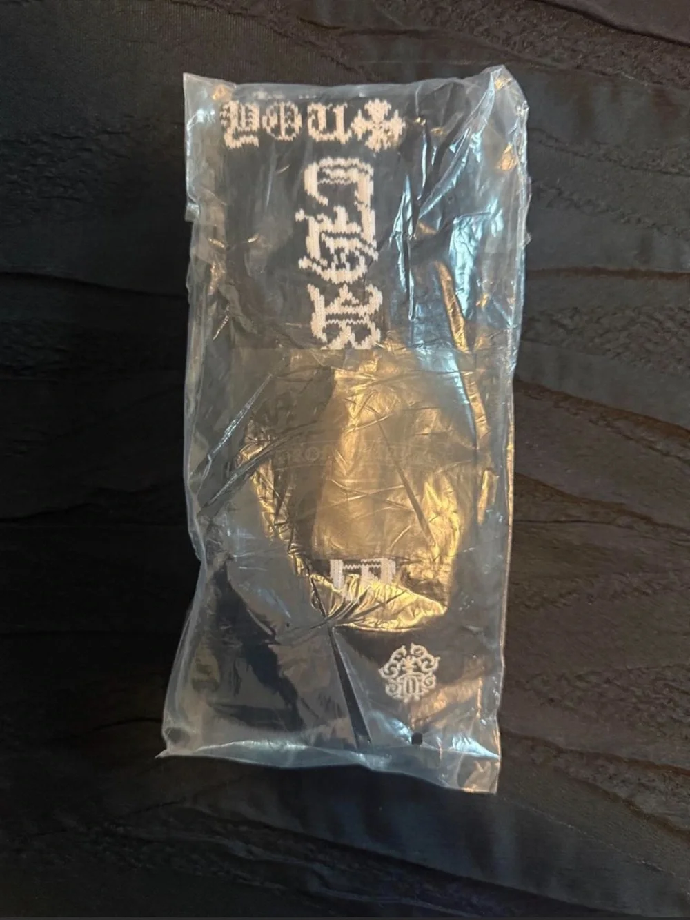 Black Mens Socks with White Logo